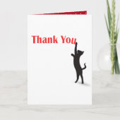 Rot Danke an die schwarze Katze Karte (Vorderseite)