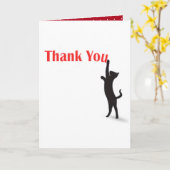 Rot Danke an die schwarze Katze Karte (Gelbe Blume)