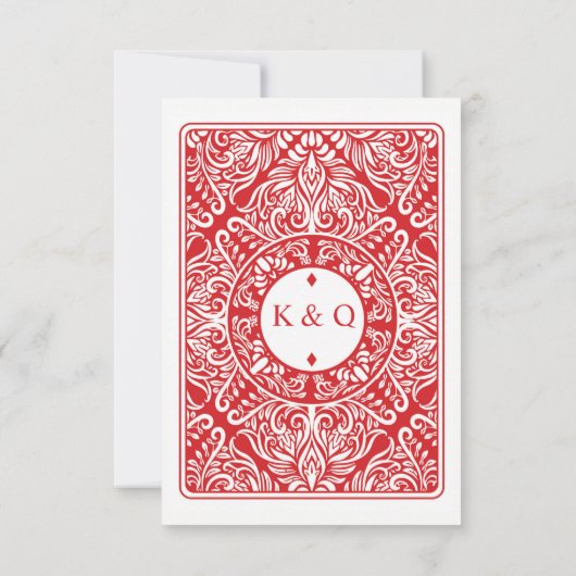 Rot danken Ihnen Spielkarte-Pikass K u. Q Dankeskarte (Rückseite)