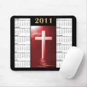 Rot, das den Kalender Mousepad des Kreuz-2011 (Mit Mouse)