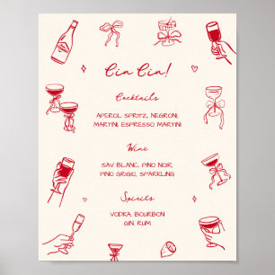 Rot Das ist Amore Brautparty Prost Bar Poster