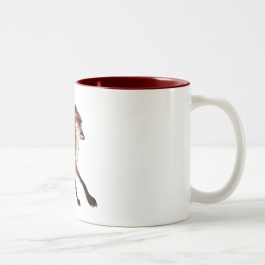 Rot der Fox Zweifarbige Tasse (Rechts)