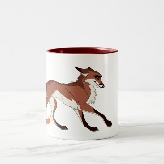 Rot der Fox Zweifarbige Tasse (Mittel)