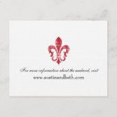 Rot der Hochzeits-Informations-Karten-| New Begleitkarte (Rückseite)