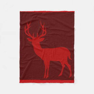 Rot der Rotwild-Hirsch-Silhouette | Burgunder Fleecedecke