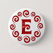 Rot des Monogramm-Buchstabe-E Button (Vorderseite)