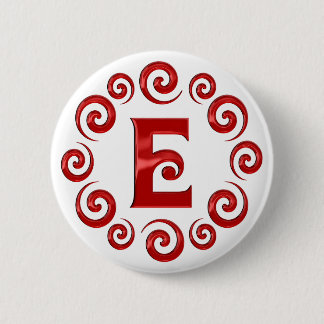 Rot des Monogramm-Buchstabe-E Button