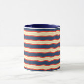 Rot Dk Blau Creme Wellig   Tasse (Zentrum)