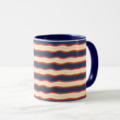 Rot Dk Blau Creme Wellig   Tasse (VorderseiteRechts)
