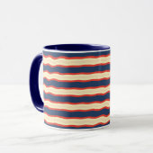 Rot Dk Blau Creme Wellig   Tasse (Vorderseite Links)