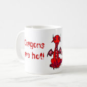 Rot, Drachen sind heiß! Kaffeetasse (Vorderseite Links)