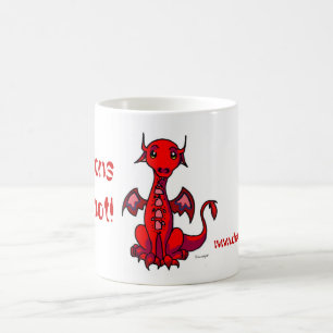 Rot, Drachen sind heiß! Kaffeetasse