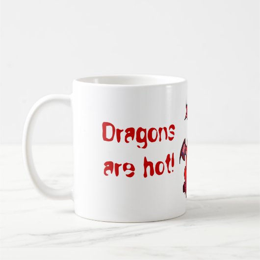 Rot, Drachen sind heiß! Kaffeetasse (Links)