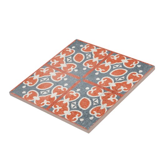 Rot dunkelblau gestört Zement-Look Mosaik Fliese (Seite)