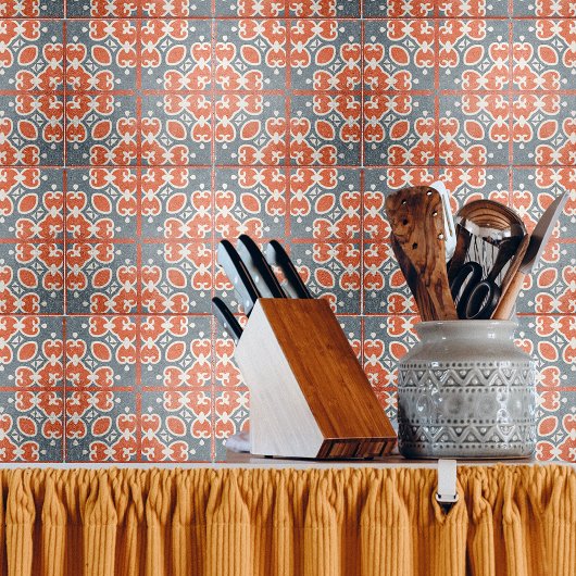 Rot dunkelblau gestört Zement-Look Mosaik Fliese