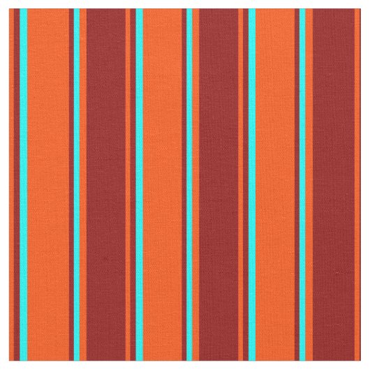 Rot-, Dunkelrot- und Aqua-Lined-Muster Stoff (Nahaufnahme)