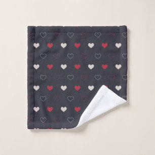 Rot & dunkles Herz Nahtloses Muster Cute Minimal Badhandtuch Set