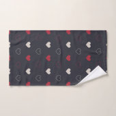 Rot & dunkles Herz Nahtloses Muster Cute Minimal Badhandtuch Set (Handtuch)