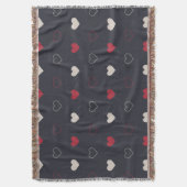 Rot & dunkles Herz Nahtloses Muster Cute Minimal Decke (Vorderseite Vertikal)