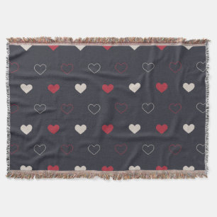 Rot & dunkles Herz Nahtloses Muster Cute Minimal Decke
