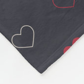 Rot & dunkles Herz Nahtloses Muster Cute Minimal Fleecedecke (Ecke)