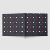 Rot & dunkles Herz Nahtloses Muster Cute Minimal Gästebuch (Voll)