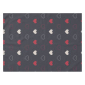 Rot & dunkles Herz Nahtloses Muster Cute Minimal Tischdecke (Vorderseite (Horizontal))