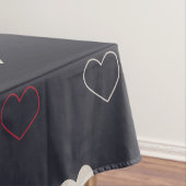 Rot & dunkles Herz Nahtloses Muster Cute Minimal Tischdecke (Beispiel)