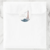 ROT DUSKY BLAUE LIGHTHOUSE MEA MONOGRAM WEDD RUNDER AUFKLEBER (Tasche)