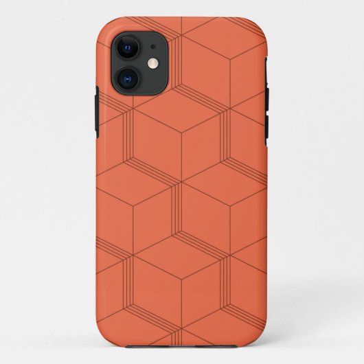 Rot, dynamisch, Retro, cooles trendiges Würfelmust Case-Mate iPhone Hülle (Rückseite)