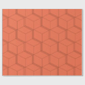 Rot, dynamisch, Retro, cooles trendiges Würfelmust Geschenkpapier (Flach)