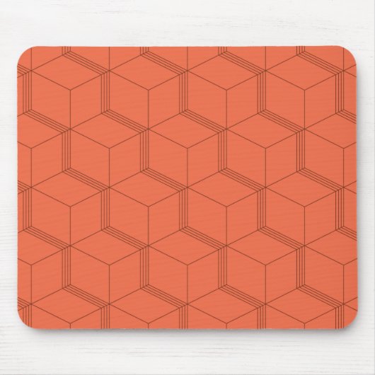 Rot, dynamisch, Retro, cooles trendiges Würfelmust Mousepad (Vorne)