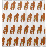 Rot Eichhörnchen Design Duschvorhang (Vorderseite)