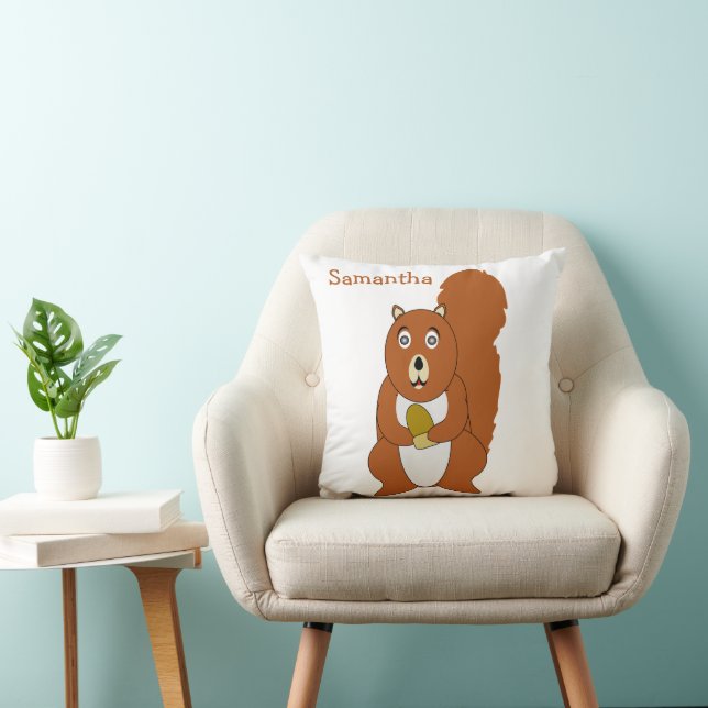 Rot Eichhörnchen Design Personalisiert Kissen (Stuhl )