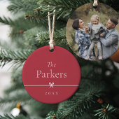 Rot | Einfaches Minimal Bow-Foto Keramik Ornament