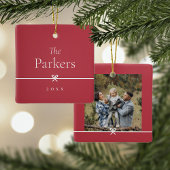 Rot | Einfaches Minimal Bow-Foto Keramikornament