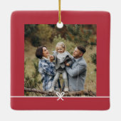 Rot | Einfaches Minimal Bow-Foto Keramikornament (Rückseite)
