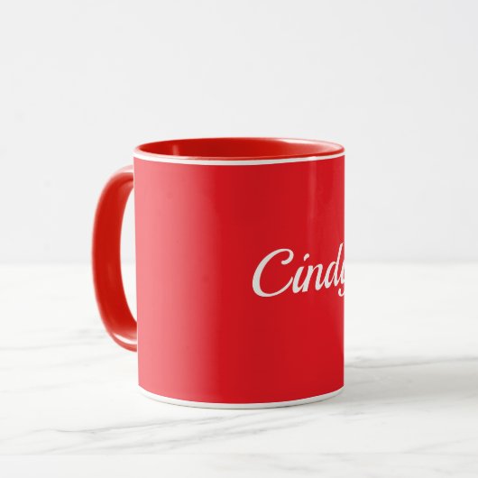 Rot, einfarbig rote Farbe VORLAGE, anpassbar, Tasse (Vorderseite Links)