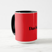 Rot, einfarbig rotes TEMPLATE, schwarzer Text, Tasse (Vorderseite Links)