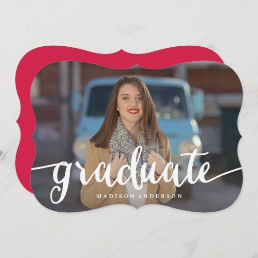 Rot | Einladung des Abschlusses (Vorne/Hinten)