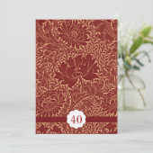 Rot elegante Retro Hochzeitstag Einladungen (Stehend Vorderseite)