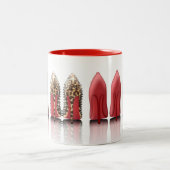 Rot erreicht Stilette im Leoparden, das Schwarze Zweifarbige Tasse (Mittel)