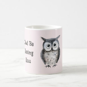Rot errötend schwarze Eule Ich sehe dich Kaffeetasse