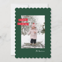 Rot etikettiertes einzelnes Foto flaches Weihnacht