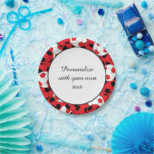 Rot farbige Fußbälle Pappteller (Party)