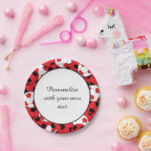 Rot farbige Fußbälle Pappteller (Party)