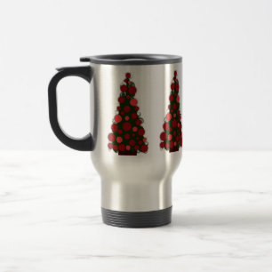 Rot färbte Weihnachtsreise/Pendler-Tasse Reisebecher