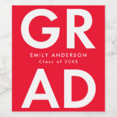 Rot | Fett Grad Abschluss Weinetikett (Einzelnes Label)