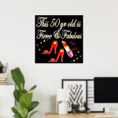 ROT FIERCE UND FABULOUS 50. GEBURTSTAG POSTER (Heimbüro)