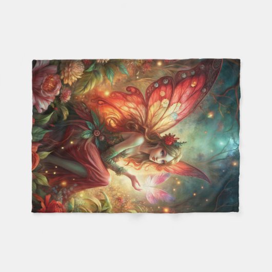 Rot Fleecedecke (Vorderseite (Horizontal))